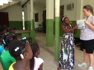 Translator Edia helps nurse Andrea teach puberty facts