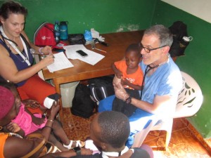 Dr. Barsh working in rural Haiti.