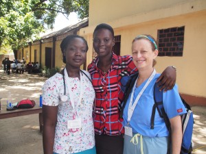 Dr. Jill with nursing student Rosenie and HUFH nurse 