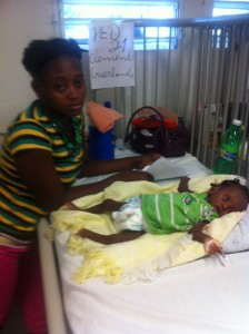 Celestine and Wisely in the hospital.